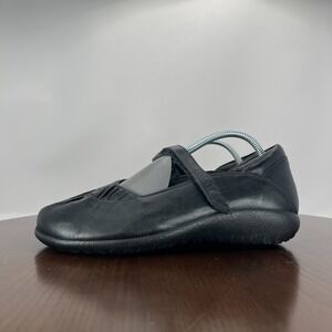 Naot Taramoa Shoes Women's 8 Black Leather Mary Jane Comfort Slip On Flat‎